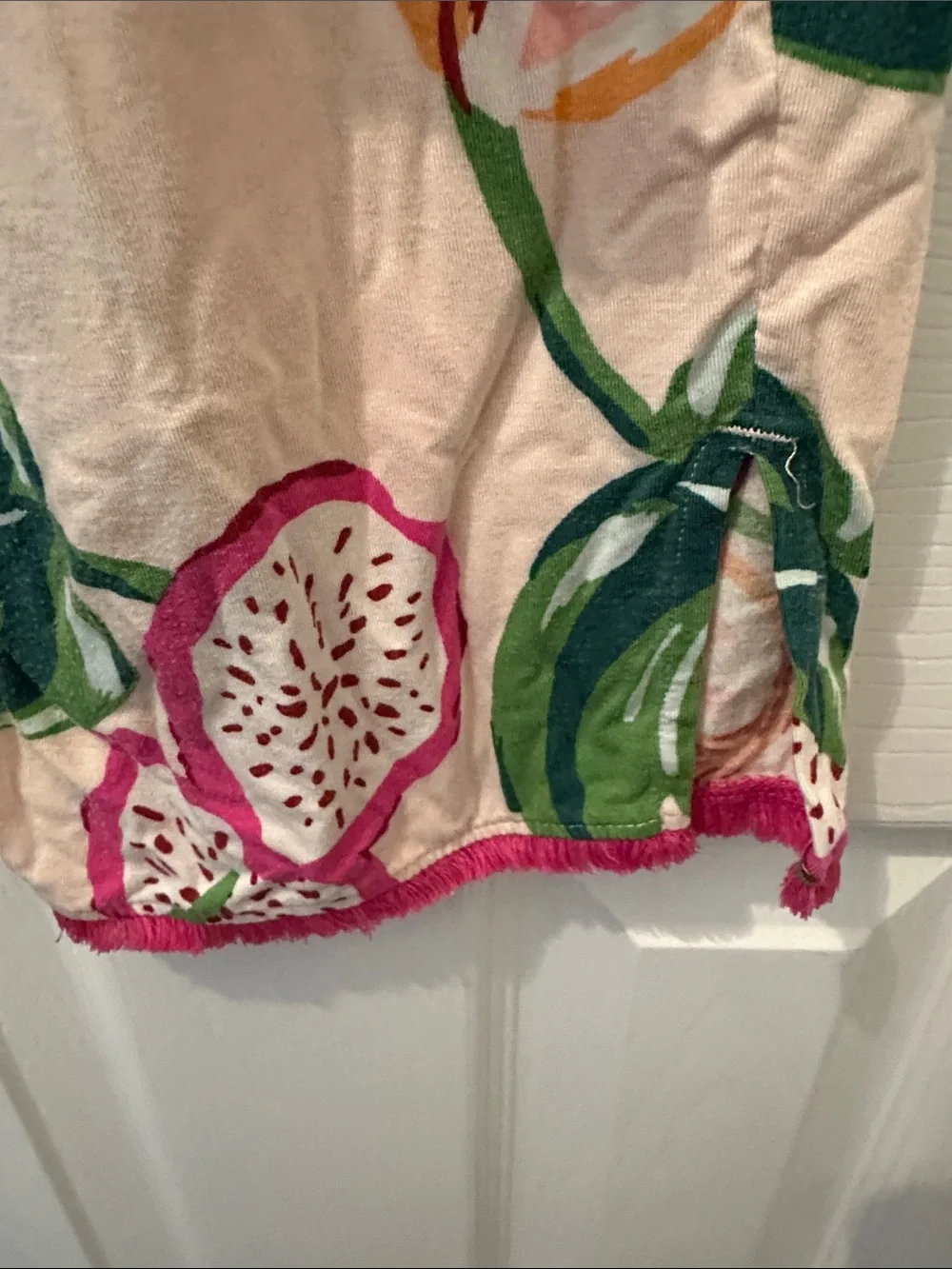 Soma Cream Pink Tropical Fruit Short Sleeve Pajama Set